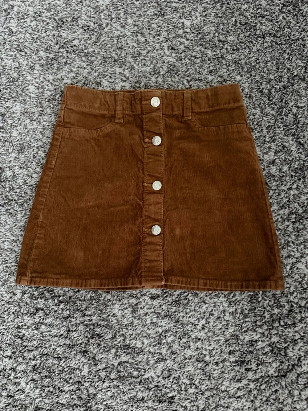 GAP Girls Brown Corduroy Button-Front A-Line Skirt